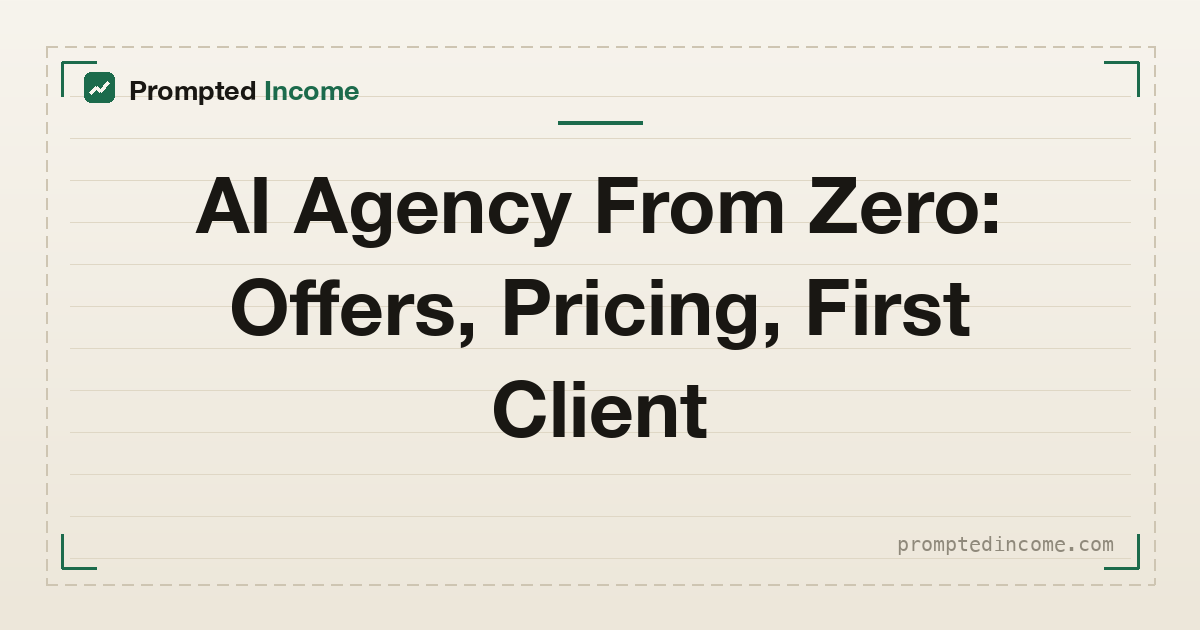 AI Agency From Zero: Offers, Pricing, First Client