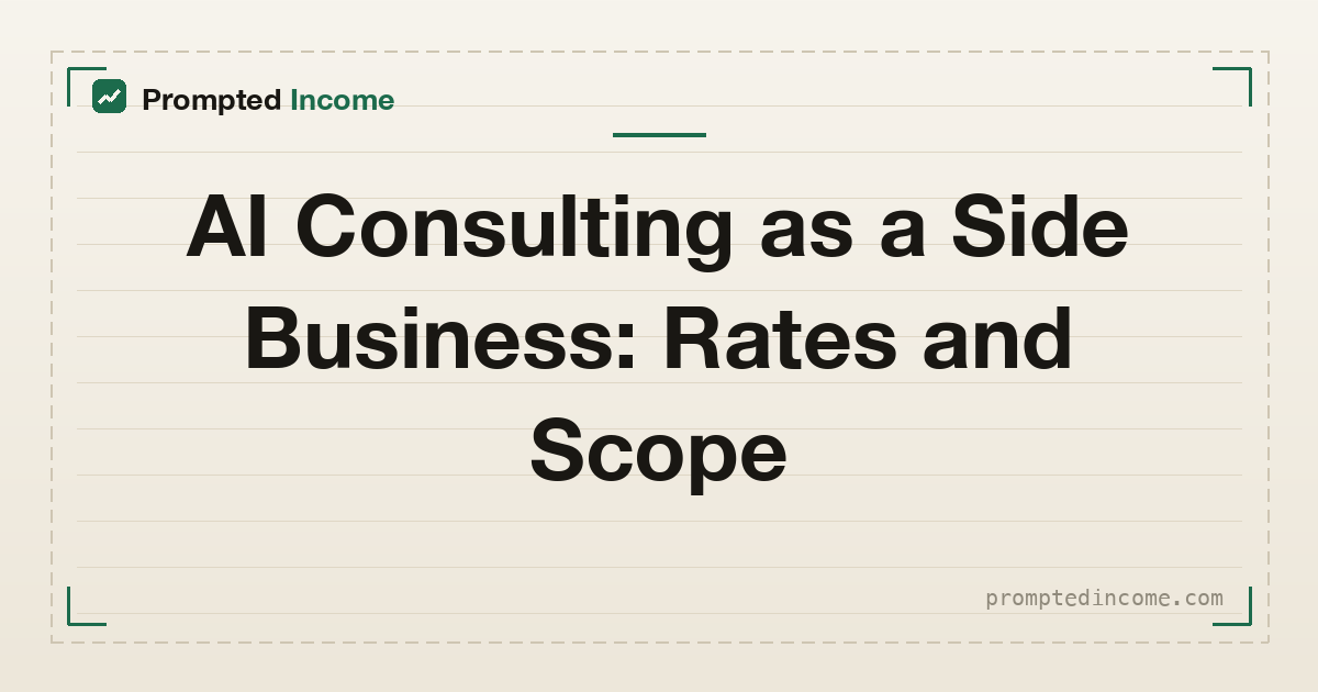 AI Consulting as a Side Business: Rates and Scope