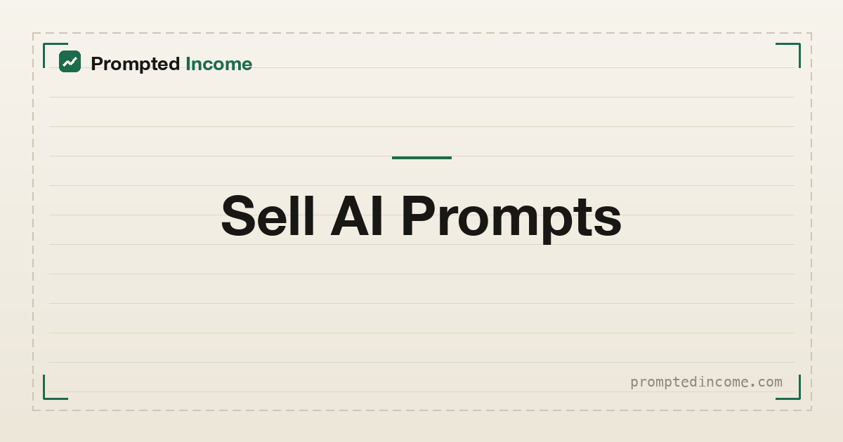 How to sell AI prompts, honest money math