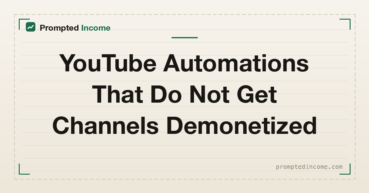YouTube Automations That Do Not Get Channels Demonetized